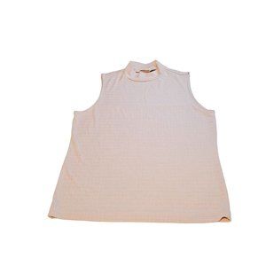 Linden Hill mock neck size‎ Medium sleeveless textured beige
